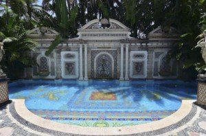 The pool area of the South Beach mansion formerly owned by fashion designer Gianni Versace in Miami Beach
